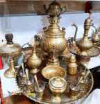 سماور زغالی برنجی 6لیتری